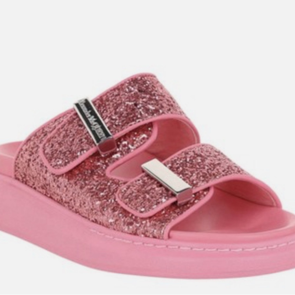 Alexander McQueen Pink Glitter Sandals